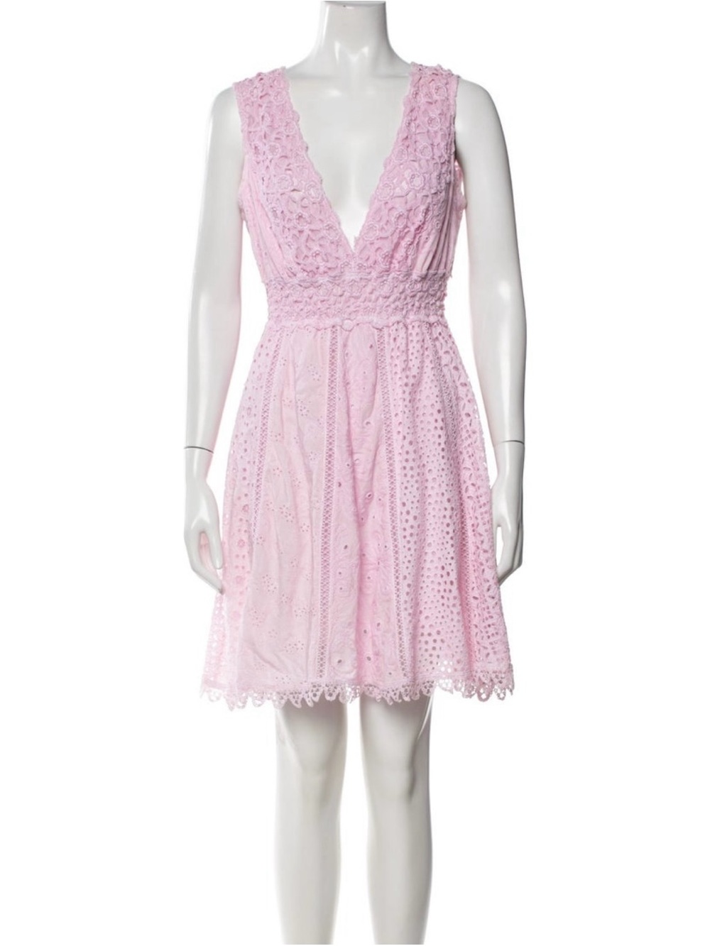 Tempation Positano Pink Lace V-Neck Sundress